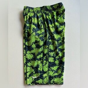 Nike Dri-Fit lime, black, and gray digital camo in size YL
